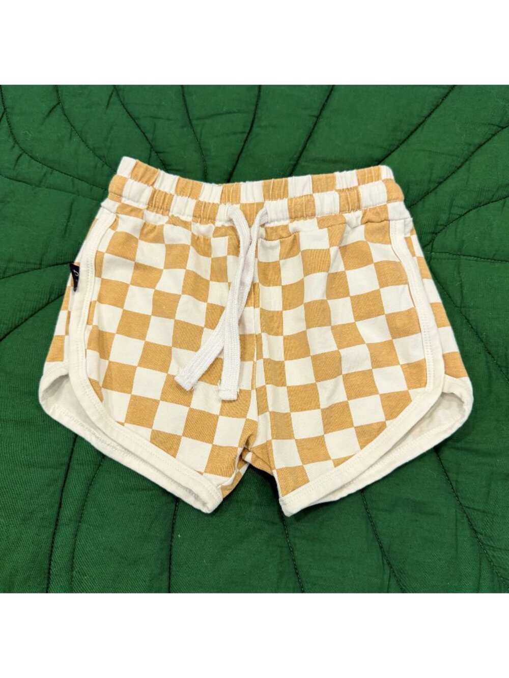 Olive + Scout 3T Tan Checkered Pull On Shorts